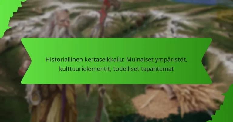 Historiallinen kertaseikkailu: Muinaiset ympäristöt, kulttuurielementit, todelliset tapahtumat