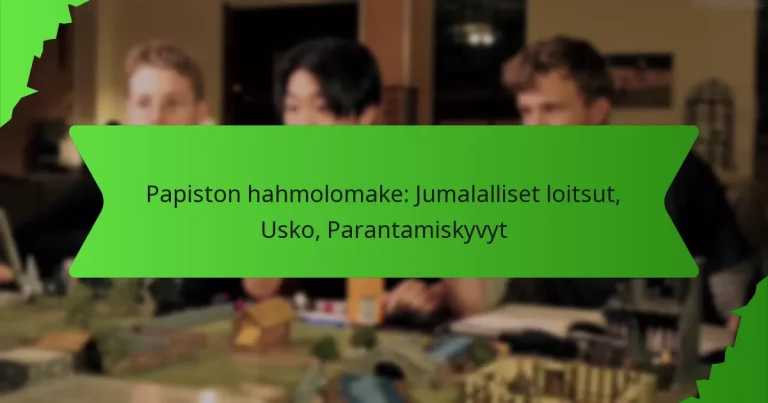 Papiston hahmolomake: Jumalalliset loitsut, Usko, Parantamiskyvyt