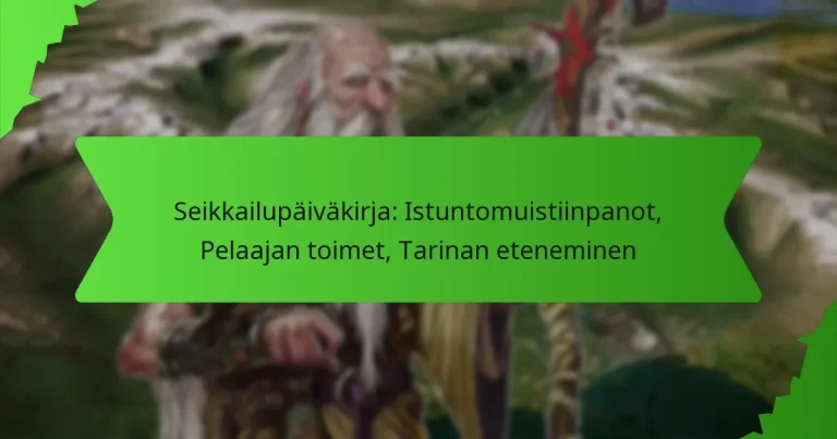 Seikkailupäiväkirja: Istuntomuistiinpanot, Pelaajan toimet, Tarinan eteneminen