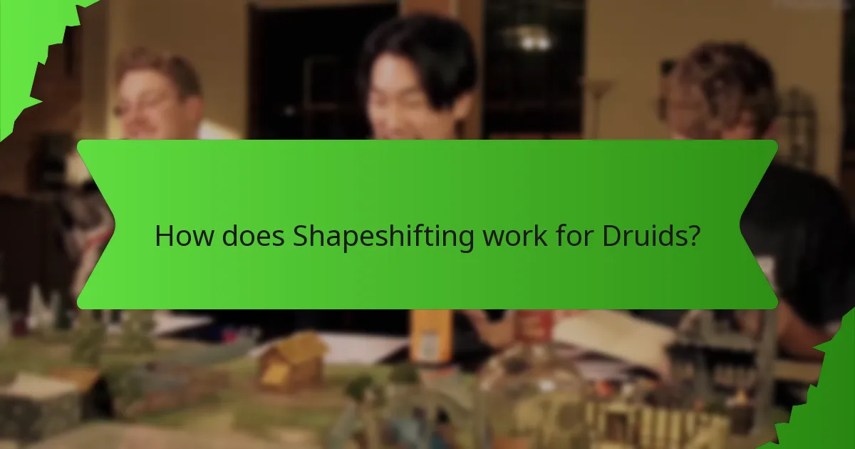 How does Shapeshifting work for Druids?