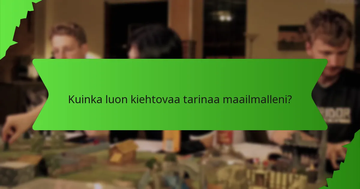 Kuinka luon kiehtovaa tarinaa maailmalleni?