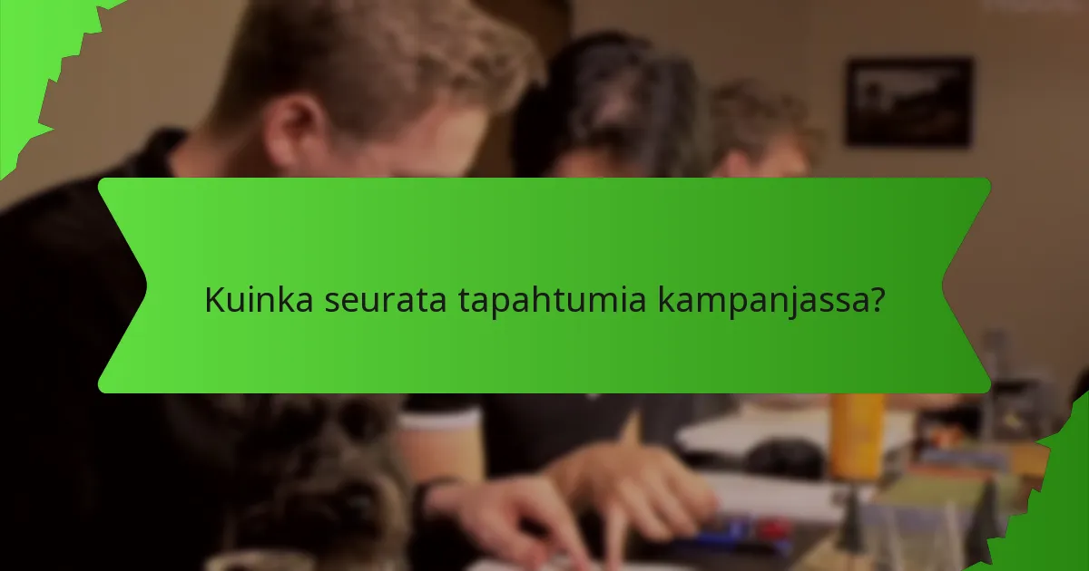 Kuinka seurata tapahtumia kampanjassa?