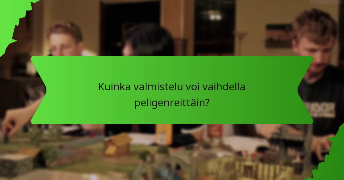 Kuinka valmistelu voi vaihdella peligenreittäin?