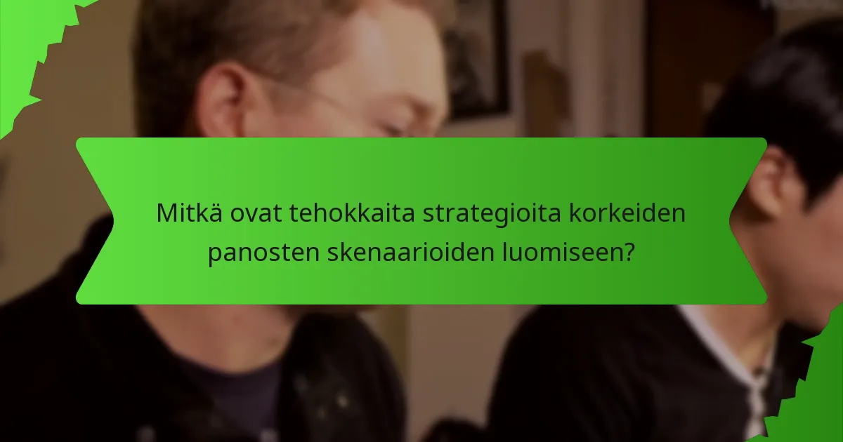Mitkä ovat tehokkaita strategioita korkeiden panosten skenaarioiden luomiseen?