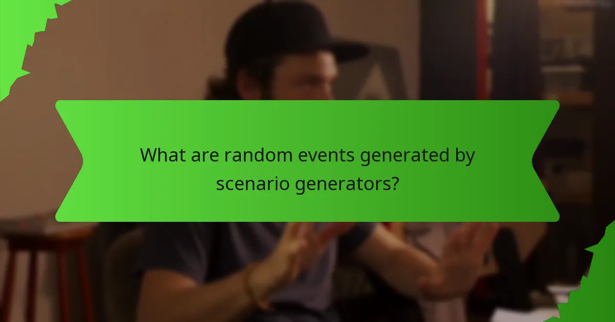 What are random events generated by scenario generators?